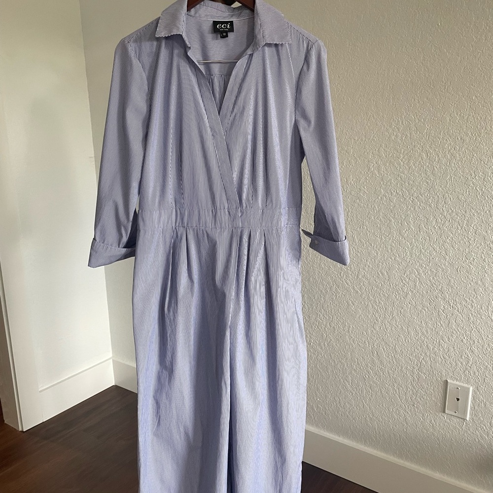 Eci New York Striped Jumpsuit